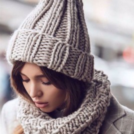 Stylish Autumn Winter Outdoor Indoor Keep Warm Thick Line Wool Knitted Steeple Hat for Women