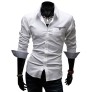 Stylish Turn Down Collar Long Sleeve Printed Spliced Button Design Men's Shirt