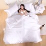 Summer Solid Color Ice Silk Reactive Printing Process Healthy Comfortable 1 Quilt Cover + 1 Flat Sheet + 2 Pillowcases 4pcs Bedding Set for 2m Bed 