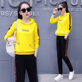 Sweatshirt and Pants Set for Women, Embroidery Casual Sports Suit