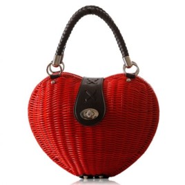 Sweet Heart Shape and Weaving Design Women's Tote Bag