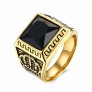 Titanium Steel Series European and American Personality Crown Red or Black Stone Male Ring