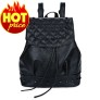 Trendy Rivet Plaid Bucket Shape Drawstring Portable Backpack for Women