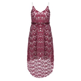 Trendy Spaghetti Strap Crochet Hollow Out Lace Women Dress