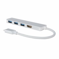 Type-C to 4K HDMI + 3 * USB 3.0 Ports 4 in 1 Aluminum USB-C Type-C HUB Adapter for MacBook Pro Laptop Tablet PC