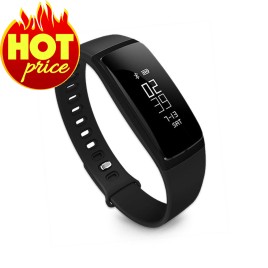 V07 Bluetooth Smart Heart Rate Strap Watch Blood Pressure Monitor Smartwatch Bracelet Fitness Tracker Waterproof For iOS Android - Black