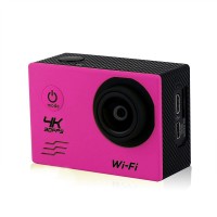 V60 Wifi Style 16MP Ultra HD 4K 30FPS Action Camera 2.0 inch 170 Degree Lens 30M Waterproof Action Camera - Rose Red