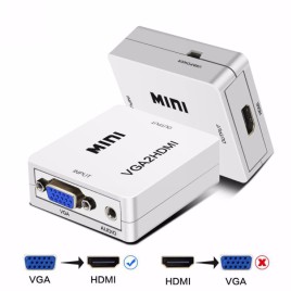 VGA2HDMI Mini VGA with 1080P Audio Adapter Connector PC for HDTV Projector
