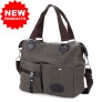 Vintage Style Cotton Canvas Leather Large Capacity Single Shoulder Messenger Bag School Bag