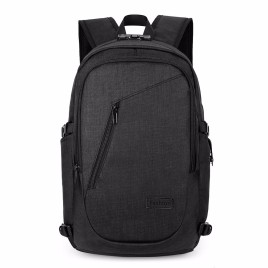 with Lock Anti Shock Anti-theft Waterproof Lightweight Backpack 16 Inch PC with Headphone Port + USB Charge Port Business Trip Travel Commuting Storage Bag - Black
