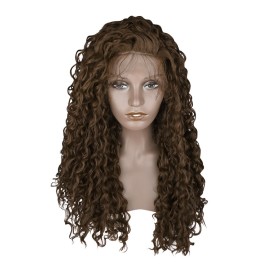 Women Free Part Lace Front Fluffy Curly Long Synthetic Wig