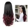 Women Long Curly Wavy Half Hair Wigs Heat Resistant Gradient Color Beauty Style