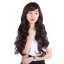 Women Natural Soft Heat Resistant Long Wavy Hair Wigs with Bangs Modified Face