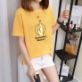 Women's Casual Short-sleeve T-shirt Printed with the Image of Snapping Fingers - Yellow, Green, Blue, White, Black