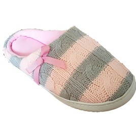 Women's  House Slippers with Cashmere Upper Fleece Lining and Anti-Slip Rubber Outsole